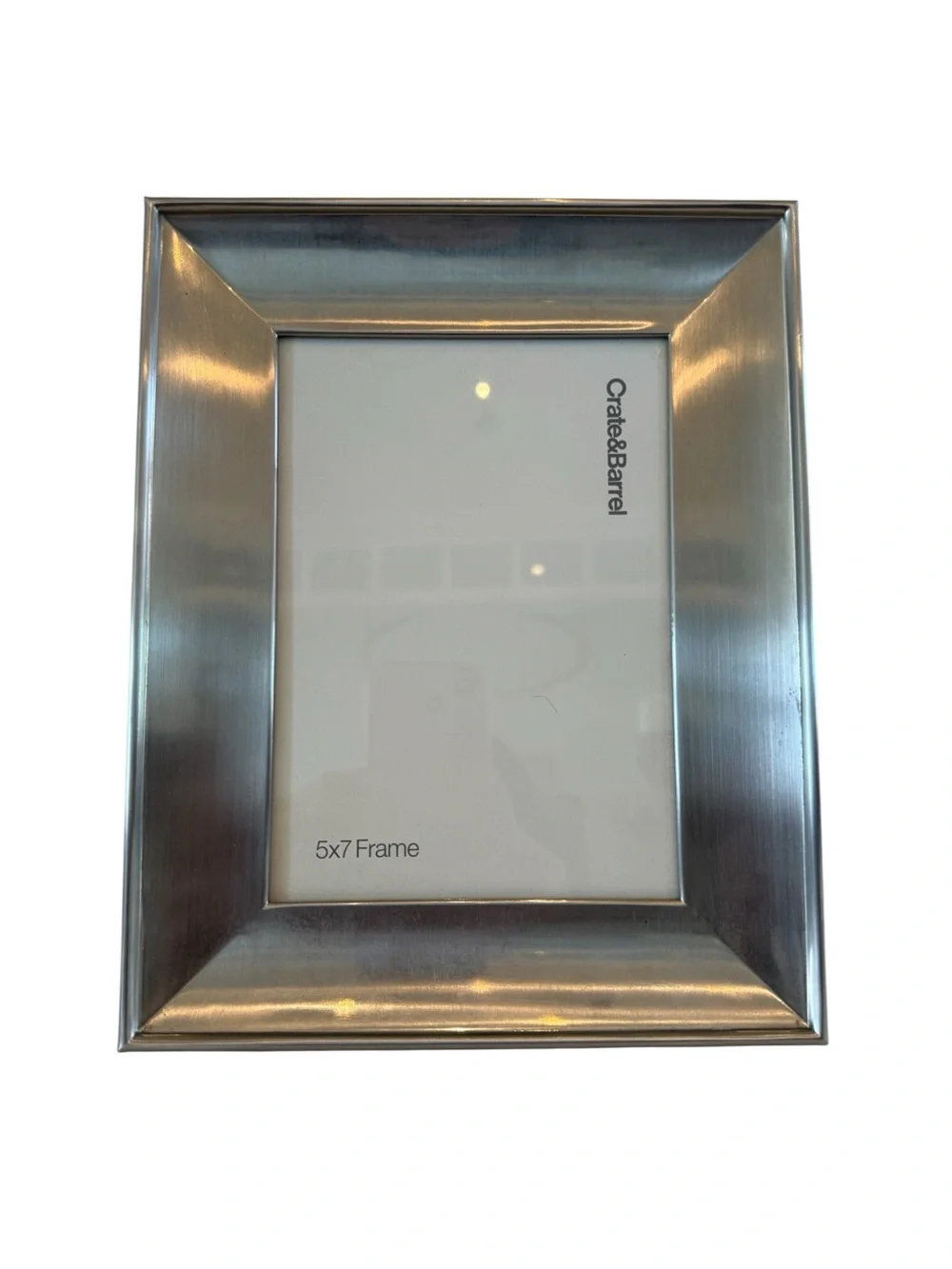 Crate&Barrel Brushed Metal Photo Frame in Silver